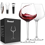 ONEARF Wine Glasses Set of 2,17OZ Hand Blown White and Red Wine Glasses.Lead-Free Premium Crystal Cl