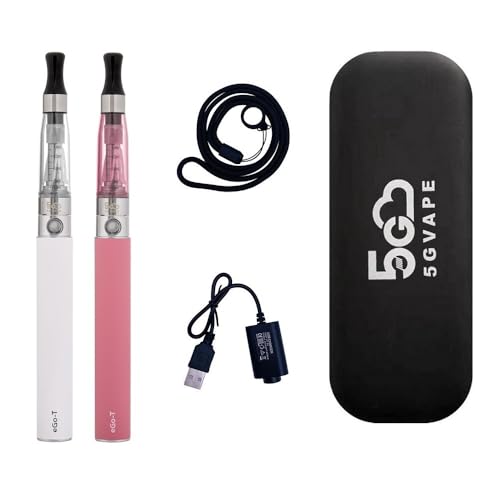 5GVAPE eGo T 1100mAh wiederaufladbare Batterie Elektronische Zigarette 2-Pakete eGo CE4 Zerstäuber Nachfüllbare Shisha Starter Kit,Keine E-Flüssigkeit Kein Nikotin (weiß rosa) 5GVAPE eGo T 1100mAh wiederaufladbare Batterie Elektronische Zigarette 2-Pakete eGo CE4 Zerstäuber Nachfüllbare Shisha Starter Kit,Keine E-Flüssigkeit Kein Nikotin (weiß rosa)