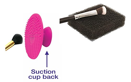 Beautyinspo Makeup Brush Cleaner Set - Silicone Cleansing & Scrubbing Pad and Textured Brush Cleaner Sponge - Ideal for extending the life of your brushes