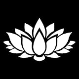 NBFU Lotus Flower 1 (White) (Set Of 2) Premium Waterproof Vinyl Decal Stickers For Laptop Phone Accessory Helmet Car Window Bumper Mug Tuber Cup Door Wall Decoration