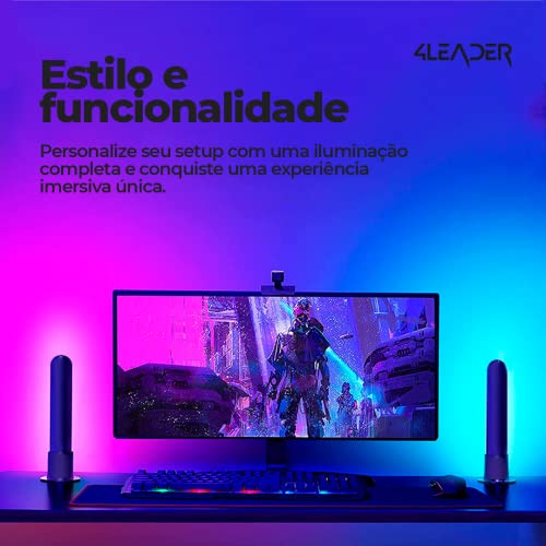 Luminária Led barra de luz 4Leader wifi inteligente compatível com alexa google assistente bluetooth