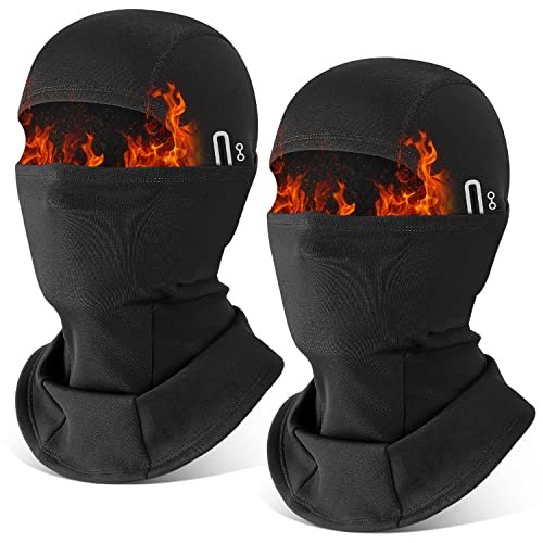 HEGCOIIE 2 Stück Winter Sturmhaube für Herren und Damen,Winddicht Thermo Balaclava Gesichtsmaske Skimaske für Outdoor Sports Radfahren, Skifahren, Motorrad, Fahrrad (Schwarz+Schwarz) Cover