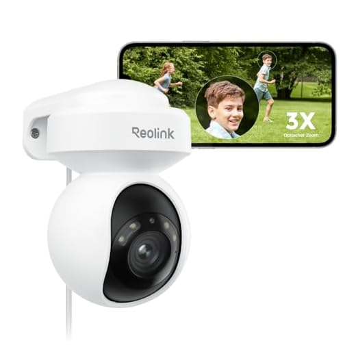 Reolink 5MP PTZ Überwachungskamera Aussen,3X Optischer Zoom, 2,4/5GHz WLAN Kamera Outdoor mit Personen-/Fahrzeugerkennung, Automatischer Verfolgung, Vollfarb-Nachtsicht, 2-Wege-Audio, E1 Outdoor