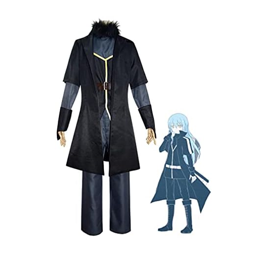 CGBF-Anime That Time I Got Reincarnated as a Slime Cosplay Costume Rimuru Tempest Cosplay Fancy Dress Uniform Halloween Party Suit,Black,L