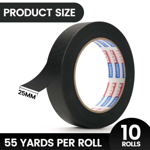 Image of Adhes Black Masking Tape Painter Tape 25mm x 50m