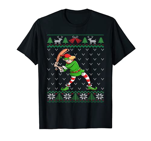 Baseball Elf | Baseball Player & Fan Gift Ugly Christmas Camiseta