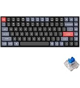 Keychron K2 Pro QMK/VIA Wireless Mechanical Keyboard, Hot-Swappable K Pro Blue Switch with 75% La...