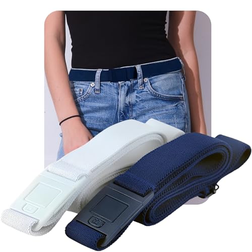 Image of Womens Belts for Jeans, Invisible Flat Buckle Belt, Adjustable Stretch Fit | Adjustable Invisible Belt with Flat Buckle, No Bulge, Comfortable All Day Fit for Jeans, Pants and Dress