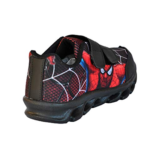 Tenis Masculino Infantil Led Homem Aranha Oculos Chinelo Cor:Preto;Tamanho:29