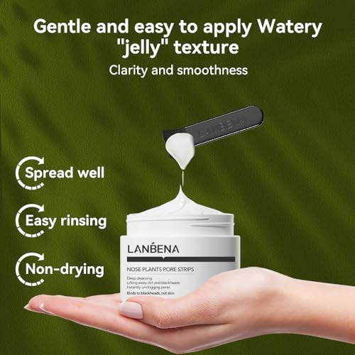 LANBENA Blackhead Mask, Nose Plants Pores Strips Blackhead Remover Mask Peel off Mask Facial Pore Cleanser Purifying Face Mask Nose Strips (1.06 Ounce) - White