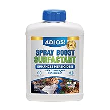 Adios! Spray Boost Surfactant for Herbicide and Weeds, Makes 50 Gallons of Nonionic Wetting Agent 16oz
