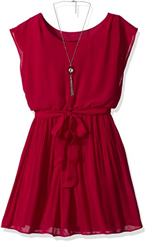 Amy Byer Girls' Flutter Sleeve Dress with Pleated Skirt