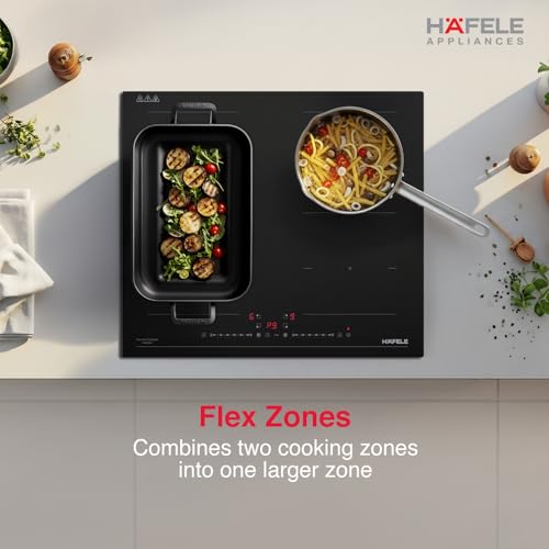 Image of Hafele Nero 60cm Built-in Induction Hob | 7200W | Flex Zones | Slider Touch Control | Power Boost | 4 Zones