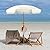 Seazul 6.5ft Patio Umbrella with Fringe, Beach Umbrella, Fringe Umbrella Outdoor Patio with Hanging Hook, Tilting Aluminum Pole, UV 50+, Fiberglass Ribs, Elegant Cream