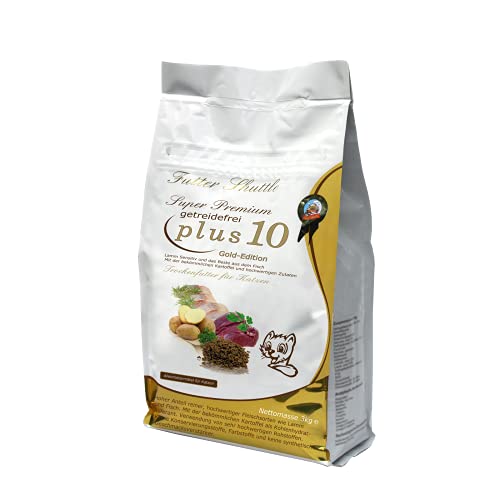 Getreidefreies Katzenfutter Trockenfutter Plus 10-3kg - Mit Plus 10 Effekt. Einzigartig auf dem Markt