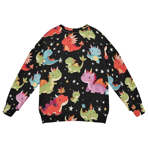 JUNZAN Cute Dragon Stars Black Little Kids Pullover Hoodie Fleece Kids Pullover Hoodie Party 4T2