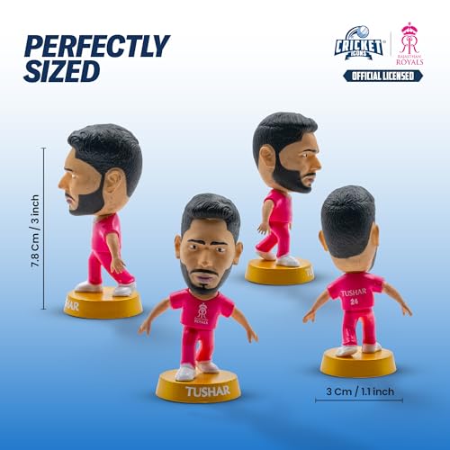 Image of Action Figure, IPL Edition 360 Rotatable Head, Cricket Player for Fans & Collectors (3 Inch Tushar Deshpande)