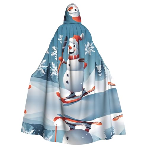 Cape à capuche bonhomme de neige pour adulte longue tenue de fête unisexe