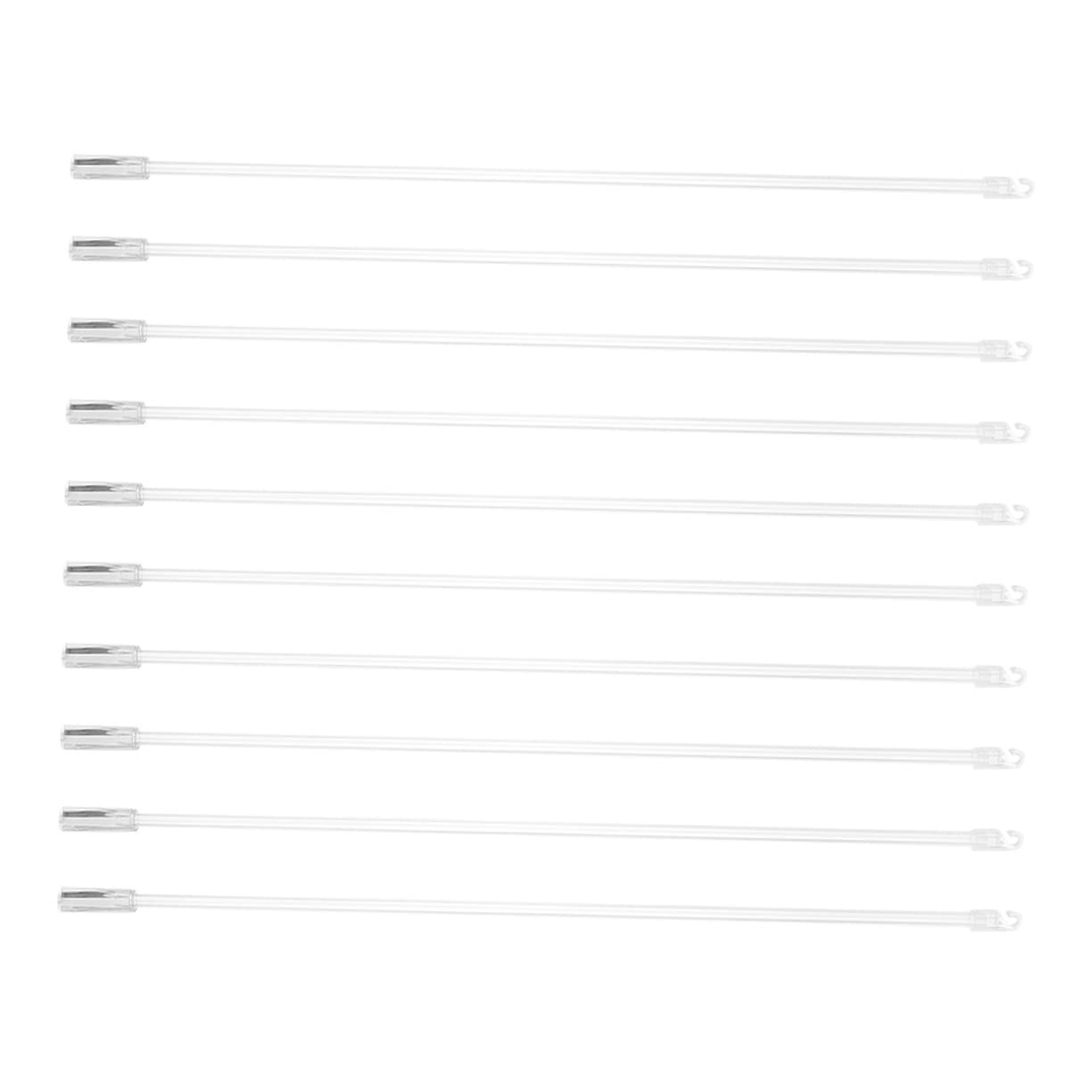 Lot 8 Baguettes / Tiges Stores Verticaux Plastique Transparent – Poignées & Crochets De Remplacement Pour Stores