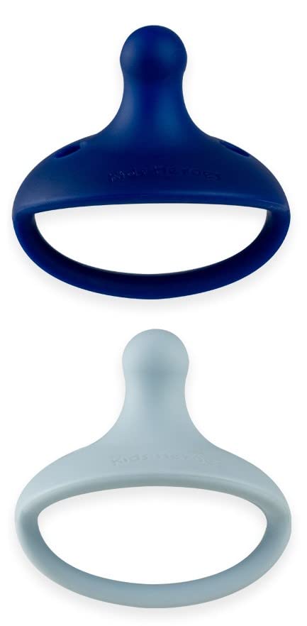 Image of Kids Heroes One-Piece Silicone Pacifiers for Babies 3-36 Months, BPA-Free, 2 Pack (Light Blue and Dark Blue)