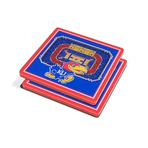 YouTheFan NCAA Kansas Jayhawks 3D StadiumView Coasters – Allen Fieldhouse