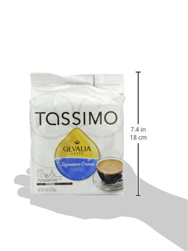 Gevalia Signature Crema Coffee (Medium), 16-Count T-Discs for Tassimo Coffeemakers (Pack of 2)