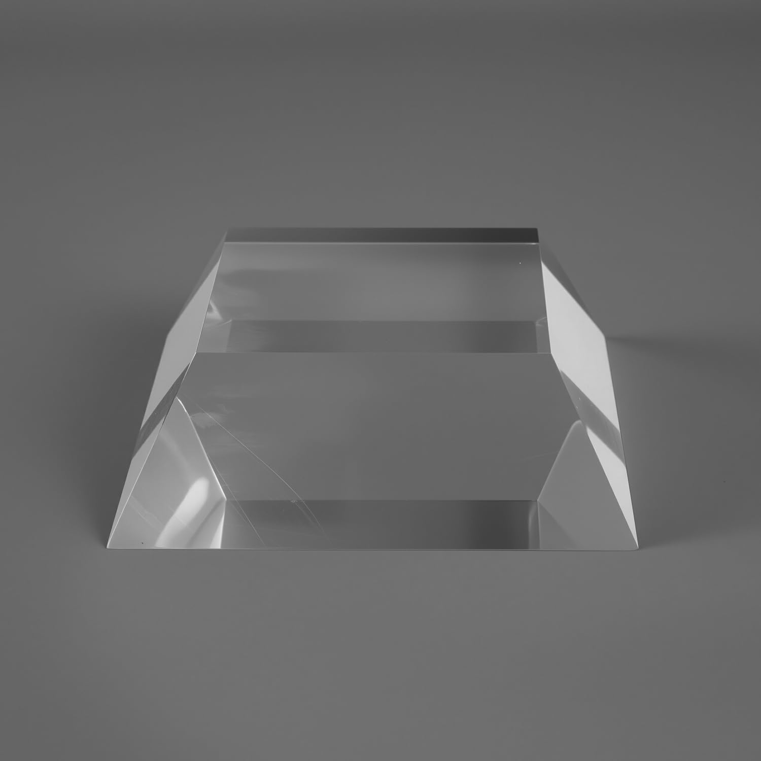 CiaoHER 2in Thickness Trapezoid Cut Solid Acrylic Display Block Clear Polished Pedestal Stand Riser Solid Base (6x6)