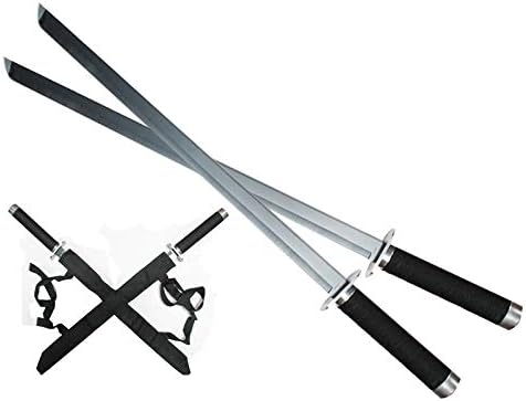 41.75" Dual Two Ninja Swords with X Back Harness Carrying Scabbard