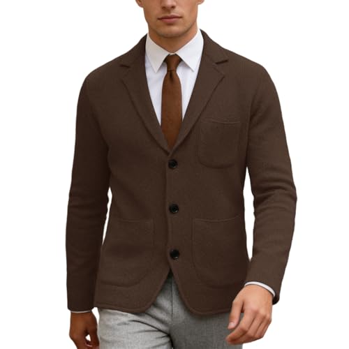 Chaqueta punto botones hombre suéter ligero manga larga ideal para el ocio exterior