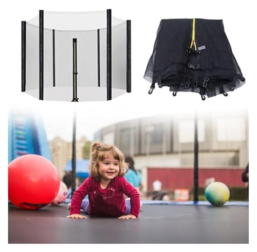 TYDXZNB Trampoline Net Replacement with Dual-Headed Zippers 6ft 8ft 10ft 12ft 13ft 14ft 16ft Replacement Trampoline Net Frence for 6/8/12 Straight Poles Round Frame(10ft-8 Poles)