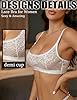 BFTBTY Women's See Through Bras Sheer Mesh Floral Lace Bralette Sexy Unlined Wireless Lingerie White M