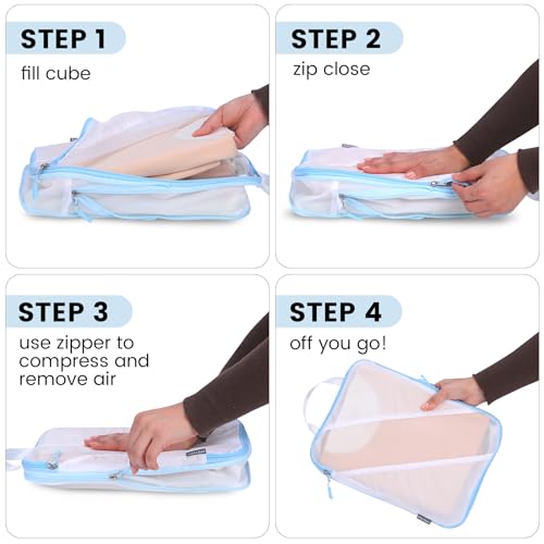 Pfeyrpk MESH COMPRESSION PACKING CUBES WHITE 01 Compression Packing Cubes Set Of 6 thumb #4