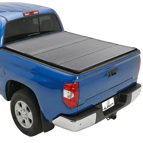 Albott 5.5 FT FRP Hard Tri-fold Truck Bed Tonneau Cover for 20142026 Toyota Tundra Fits Fleetside Bed with or Without Deck Rail System