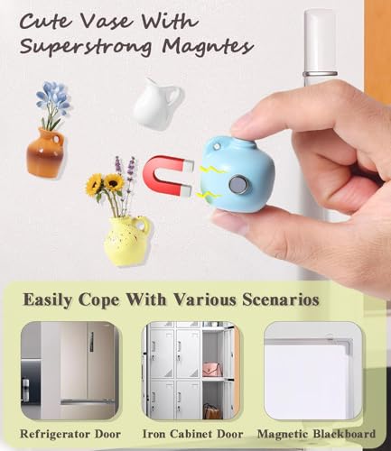 8 imanes mini jarrones decorativos para refrigerador miniatura 4