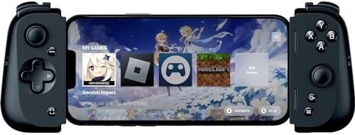 Razer Kishi V2 do iPhone'a  mobilny kontroler do gier (uniwersalne dopasowanie z wysuwanym mostkiem, strumieniowymi grami PC i konsolami, ergonomiczna konstrukcja, obsługiwana przez aplikację Razer