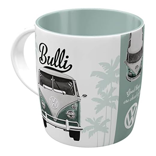 Nostalgic-Art Taza de café Retro VW Good Things Are Ahead of You – Idea de Regalo de Furgoneta Volkswagen, Cerámica, Diseño Vintage, 1 Unidad (Paquete de 1)