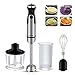 Zestaw 4 w 1 blenderów ręcznych, 1200 W, elektryczny blender ręczny, zestaw blenderów ze stali nierdzewnej, wielofunkcyjny mikser do przygotowywania posiłków dla niemowląt, sałatek, zupy, miksera Coziselect [klasa energetyczna A+]