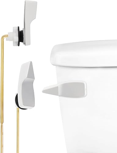Hibbent Reemplazo de manija de inodoro, manija de palanca de descarga para tanque de montaje frontal compatible con estándar americano, palanca de