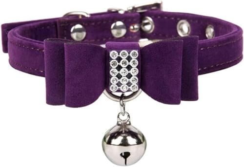 Collier pour chat en strass anti-serrage avec nœud papillon doux