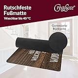 Crealuxe Fussmatte Französische Bulldogge Zuhause ist wo jemand rennt um Dich zu begrüßen - (Wunschname/Wunschtext) - Fussmatte Bedruckt Türmatte Innenmatte Schmutzmatte
