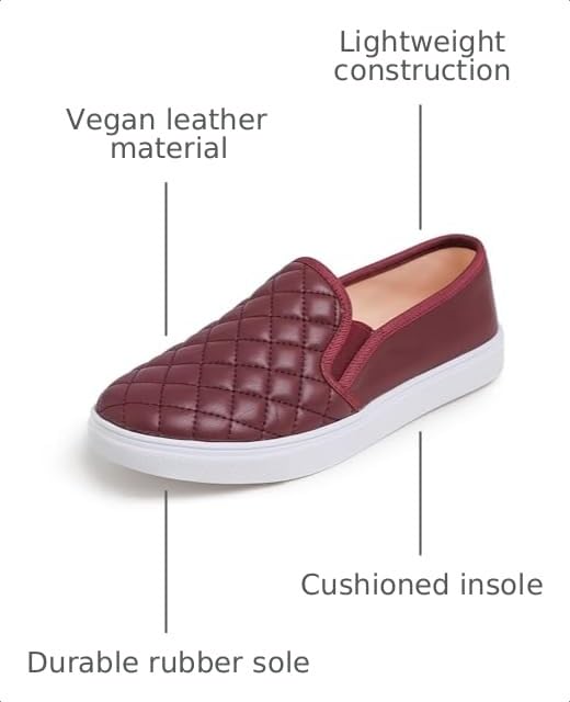 Image of FEVERSOLE Women's Casual Slip On Sneaker Comfort Quilted Loafer Flats