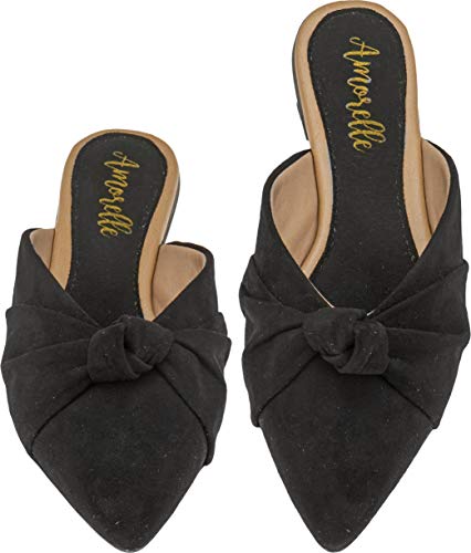 Mule Lumiss Feminino Sapatilha Rasteirinha Sandalia (34, Camurça preto)