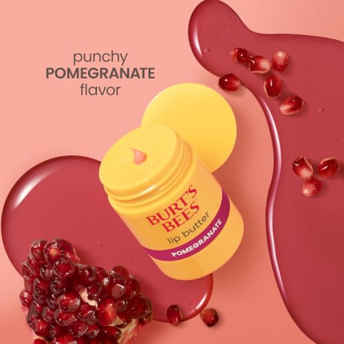 Image of Burt's Bees Pomegranate Lip Butter, Repairs Dry Lips, 24 Hour Hydration, Locks in Moisture, Includes Shea and Mango Butters, Antioxidant Rich Vitamin E, Convenient Twist Up Dispenser, 0.5 Oz.