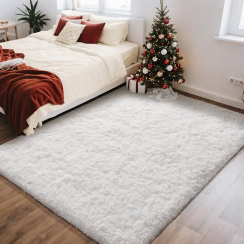 Ophanie White Rugs for Bedroom Fluffy, 4x6 Nursery Soft...
