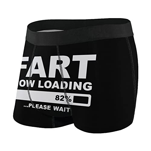 TZT Fart Now Loading Please Wait Men'S Underwear Breathable Stretch Boxer Briefs Black