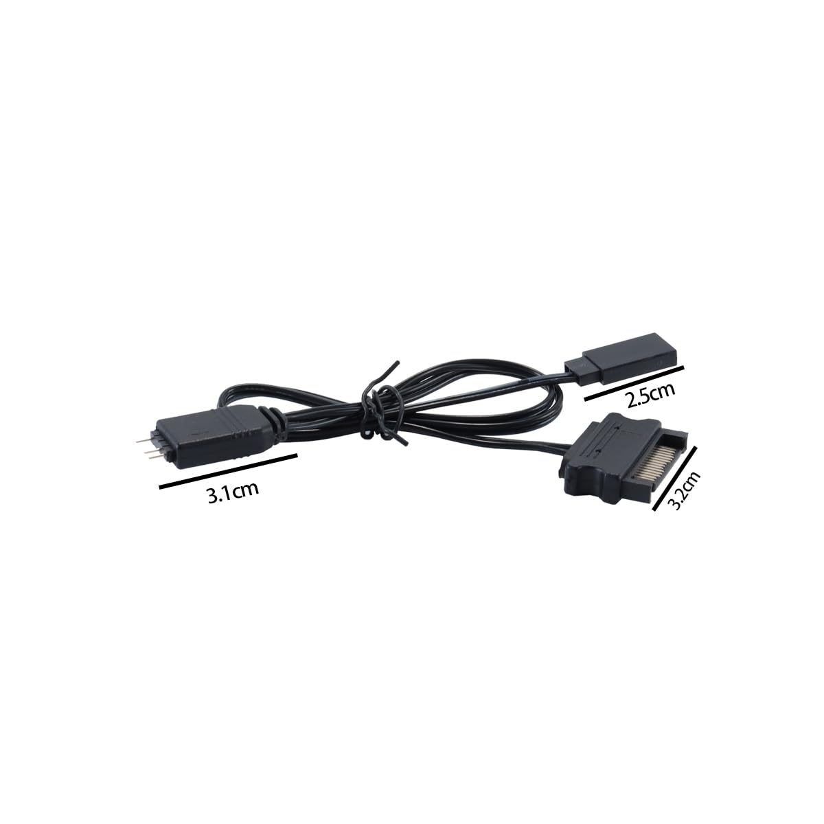 Controller ARGB a 3 pin e 5 V, confezione da 2, alimentato tramite SATA con splitter, modalità di illuminazione integrate per schede madri non ARGB, ventole/strisce fai da te