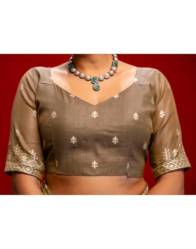 Image of SIRIL Women's Cotton Weaving Tassels Saree With Unstitched Blouse Piece