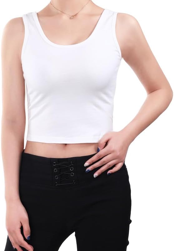 Boao 4 Pieces Basic Crop Tank Tops Sleeveless Racerback Crop Top for Women - Image 4