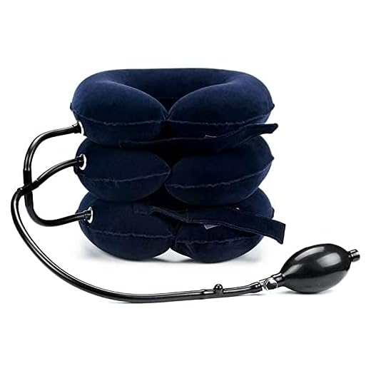 GLÂNXB Adjustable Neck Stretcher, Cervical Neck Traction Device for Neck Tension Relief, Inflatable Neck Stretcher, Neck Traction Pillow, Neck Decompression Devices, Neck Posture Corrector (Blue)