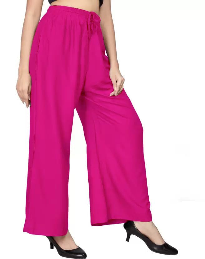 Image of BENKILS Women's Cotton Reyon Regular Fit Palazzo Pants - Available Size - M to 6XL